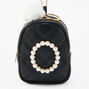 Initial Pearl Mini Backpack Keychain - Black, O,
