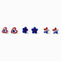 Stars &amp; Stripes Acrylic Icons Stud Earrings - 3 Pack,