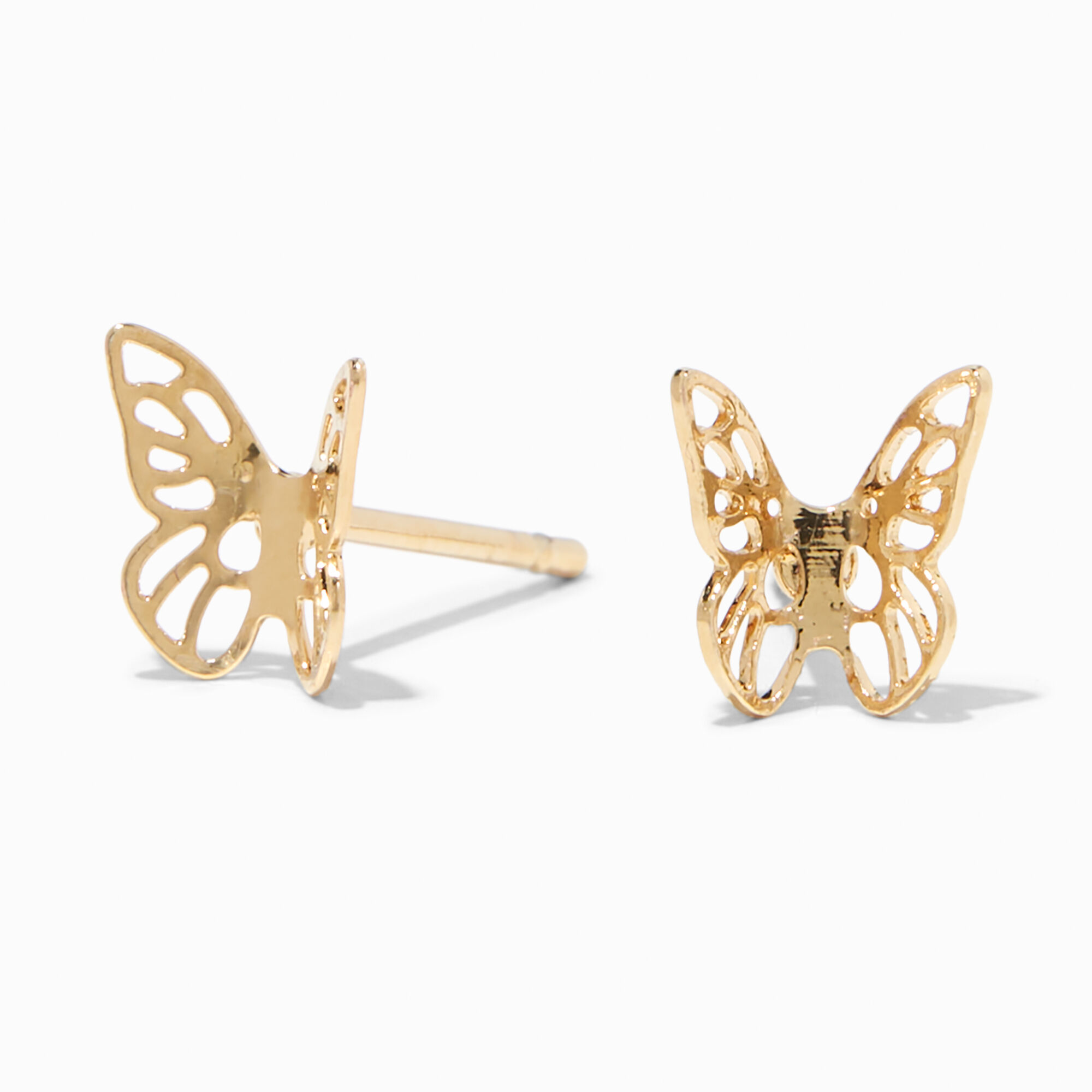 View Claires 18K Plated Butterfly Stud Earrings Gold information