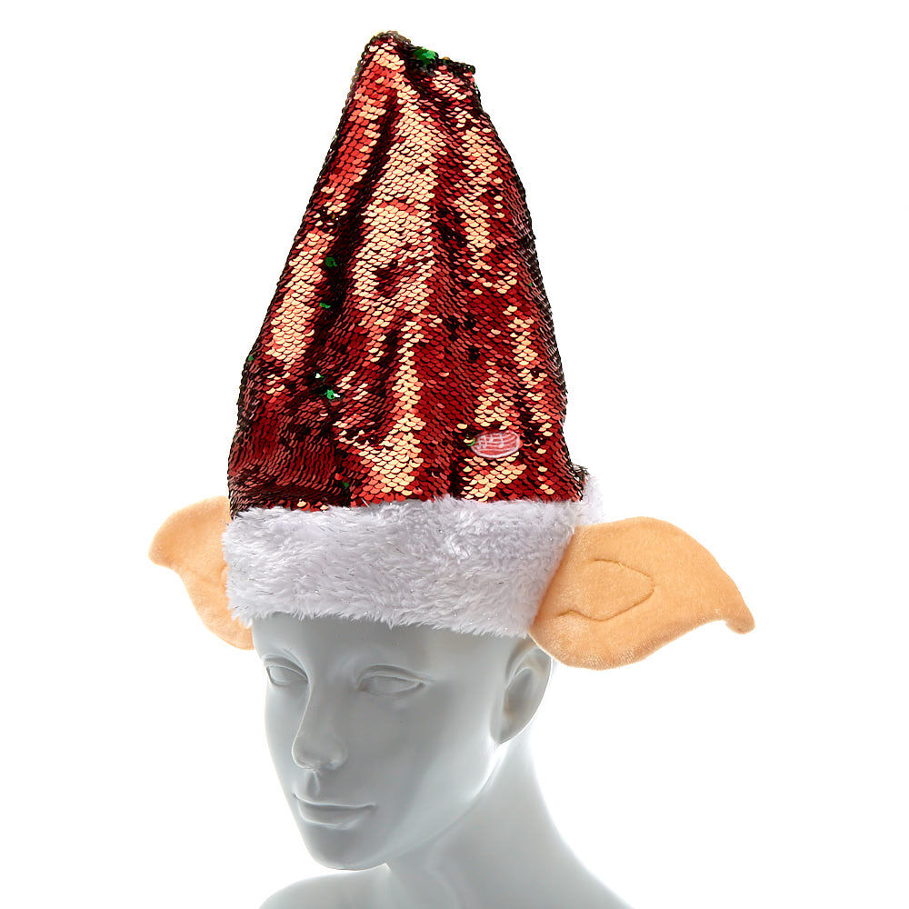 Reversible Sequins Moving & Sound Elf Hat,