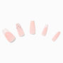 Pearl Glitter French Tip Squareletto Vegan Faux Nail Set - 24 Pack,