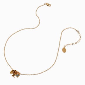 Gold-tone Initial Charm Pendant Necklace - K,