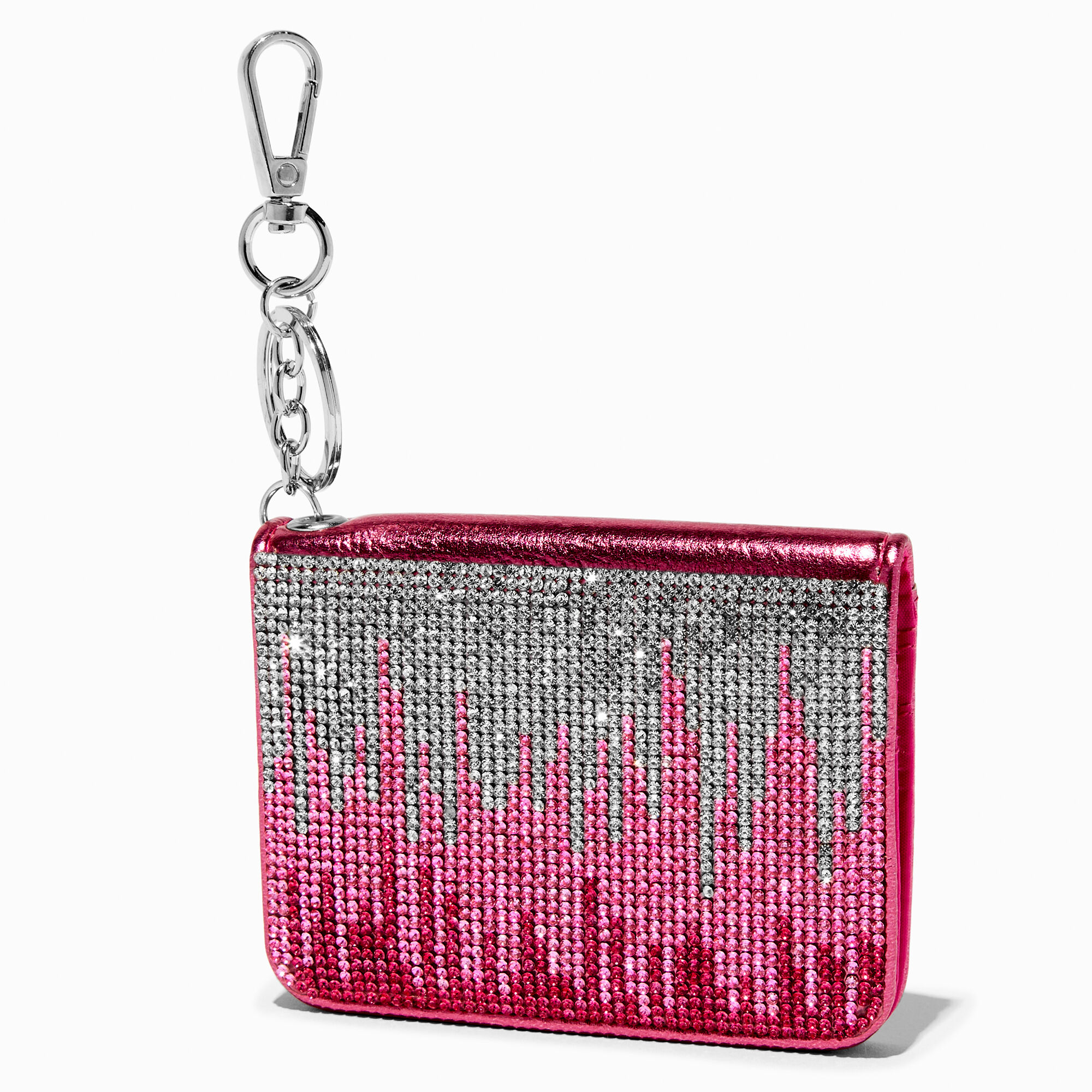 View Claires Fuchsia Ombre Bling Coin Purse Pink information