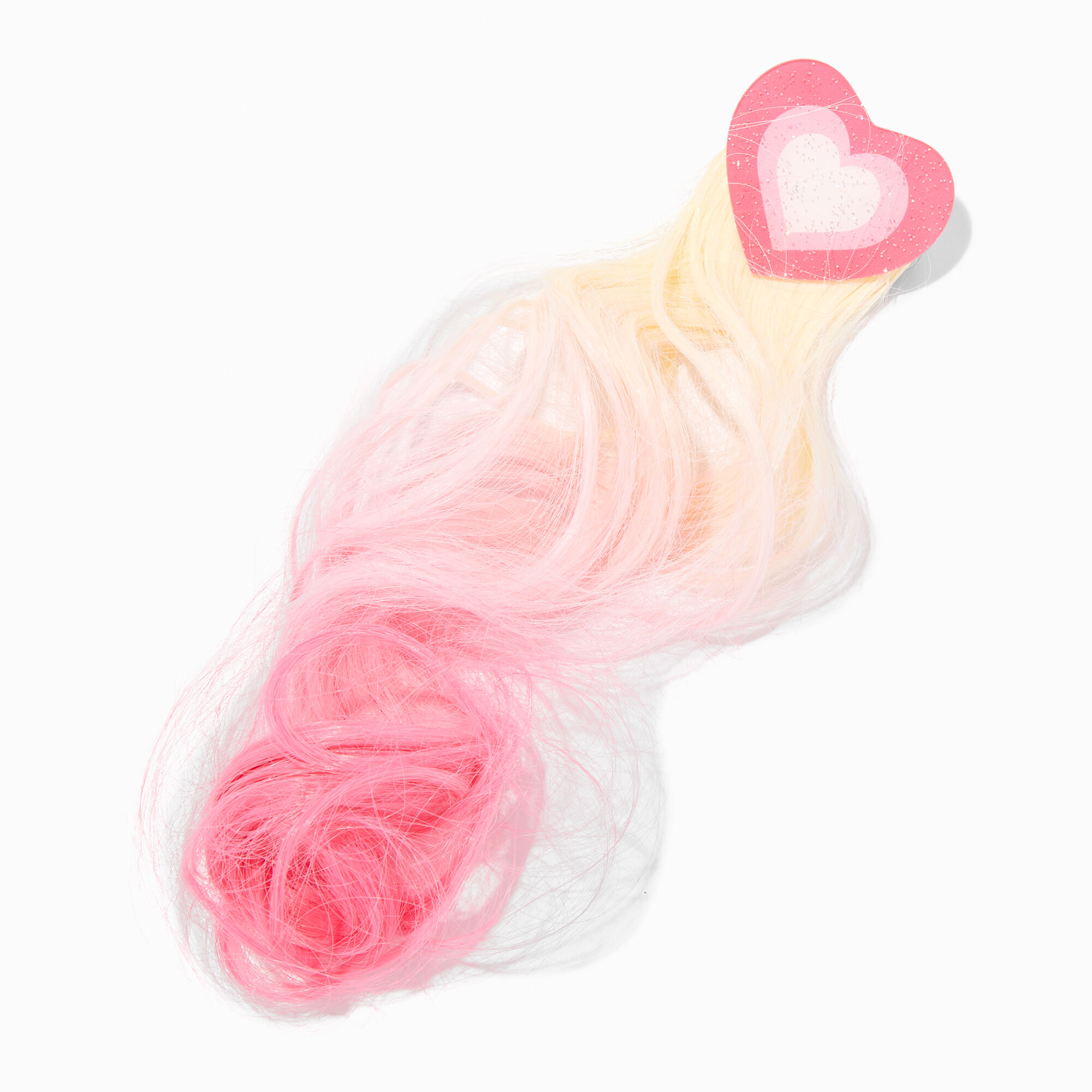View Claires Club Heart Ombre Faux Hair Clip Pink information