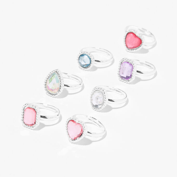 Claire&#39;s Club Pastel Gemstone Rings - 7 Pack,