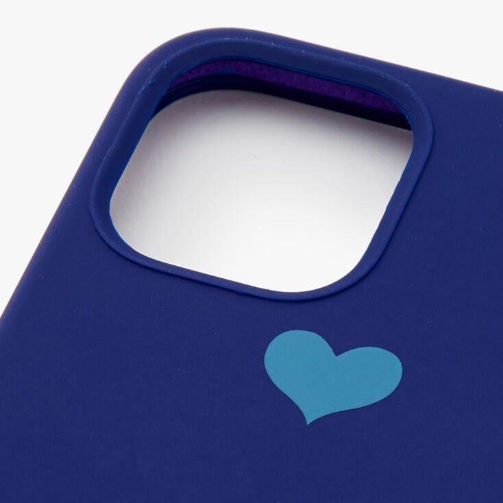 Coque de protection pour portable bleu marine avec c&oelig;ur - Compatible avec iPhone&reg;&nbsp;12/12 Pro,