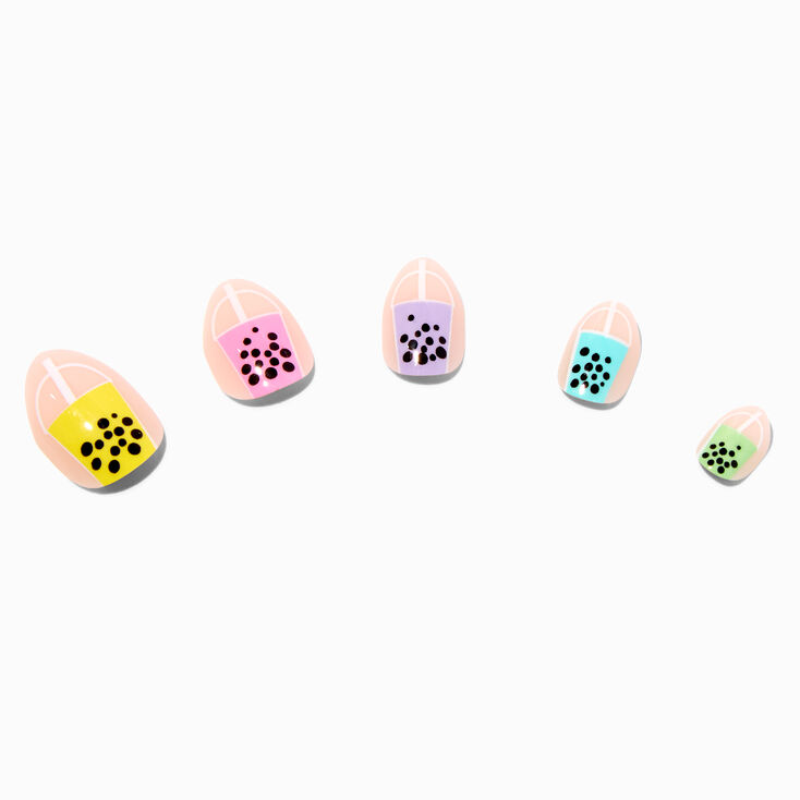 Boba Tea Stiletto Press On Vegan Faux Nail Set - 24 Pack,