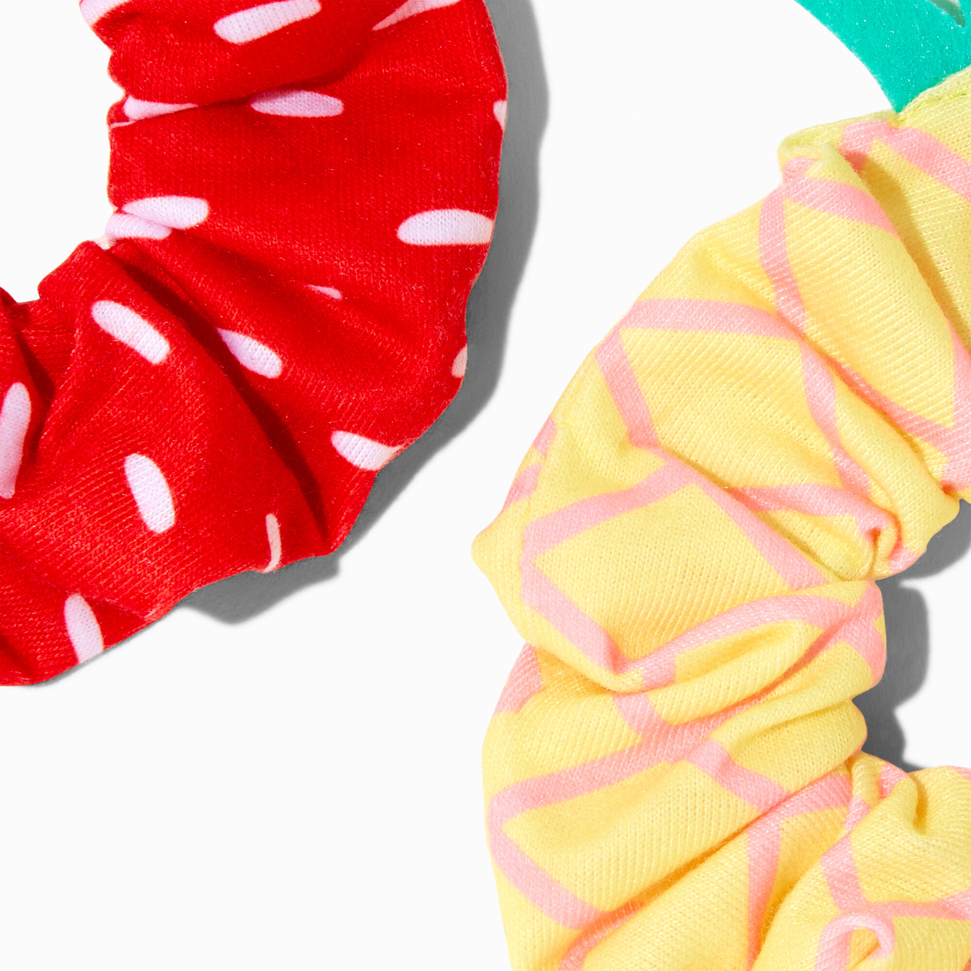 Claire's Club Strawberry & Pineapple Hair Scrunchies - 2 Pack,