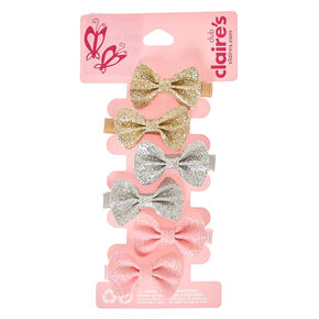 Claire&#39;s Club Glitter Bows Hair Clips - 6 Pack,