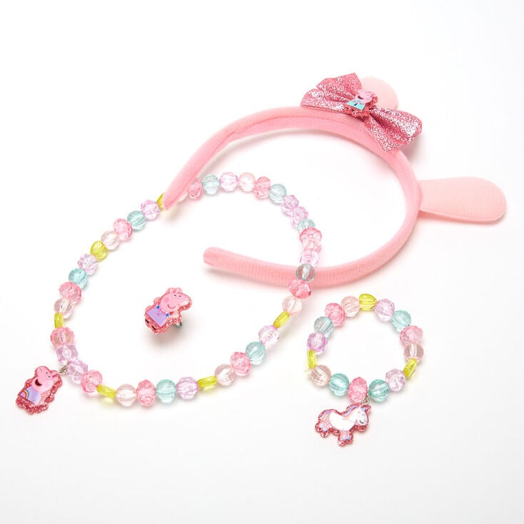 Ensemble de bijoux et serre-t&ecirc;te &agrave; oreilles Peppa Pig&trade; &ndash; Lot de 4,