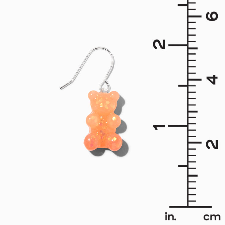 Coral Glitter Color-Changing Gummy Bears&reg; 0.5&quot; Drop Earrings,