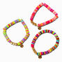 Best Friends Star Rainbow Heishi Beaded Stretch Bracelets - 3 Pack,