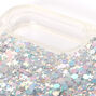 Smile Silver Glitter Liquid Fill Phone Case - Fits iPhone 6/7/8 Plus,