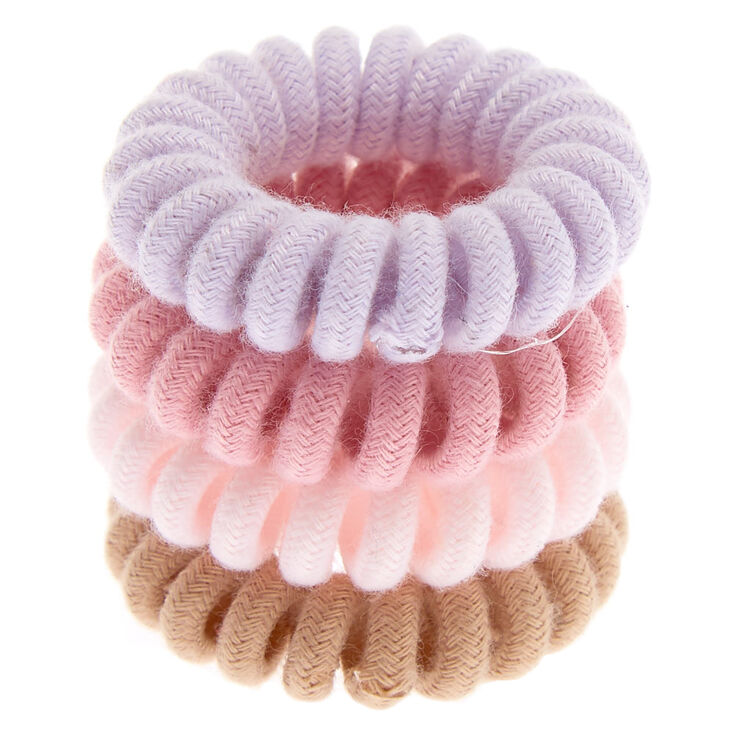 Claire's Mini élastiques spirales nude rose tendre - Lot de 4