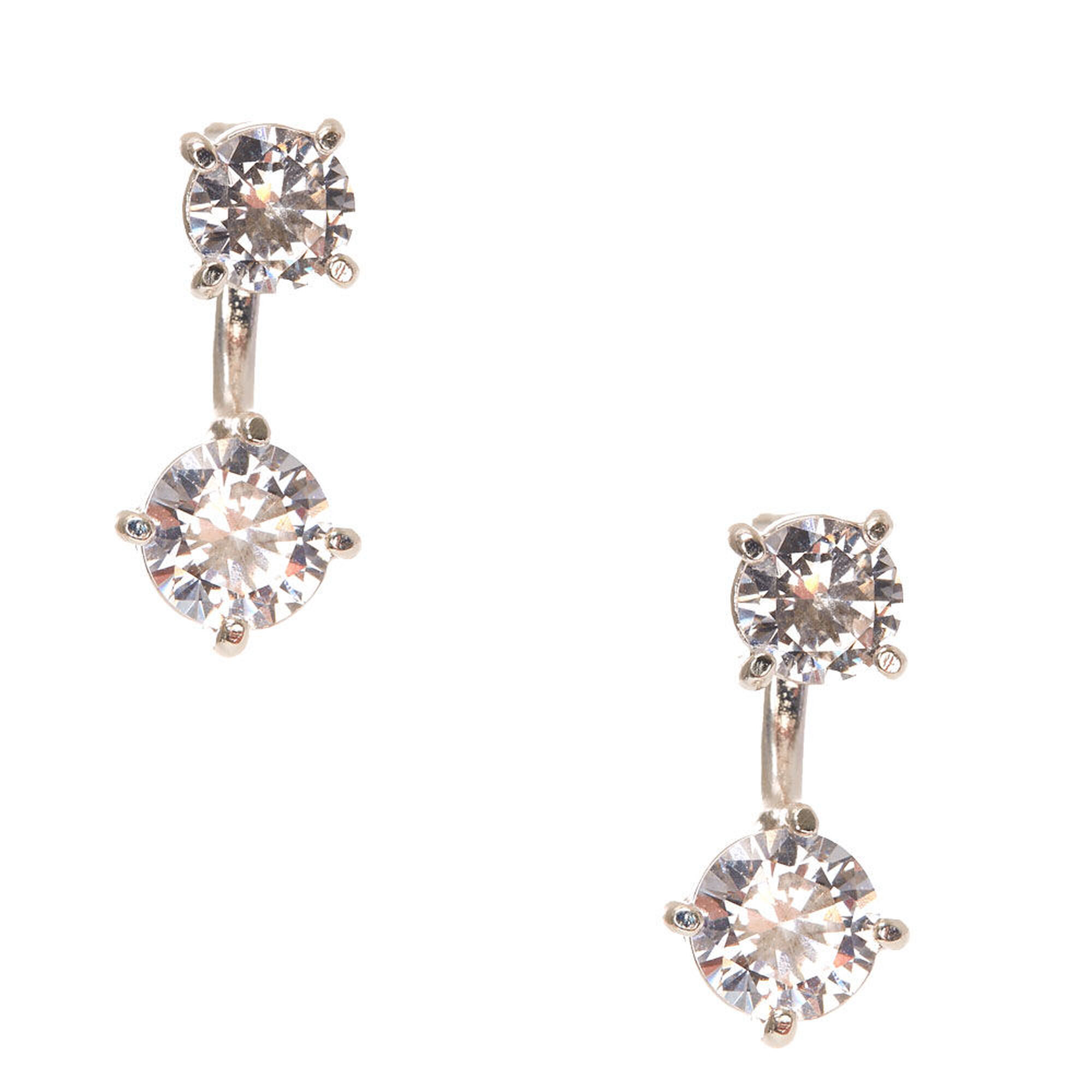 Cubic Zirconia Front & Back Drop Earrings | Claire's US