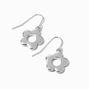 Silver-tone 0.5&quot; Daisy Drop Earrings,