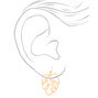 Gold 2&quot; Palm Leaf Drop Earrings,