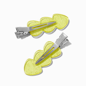 Barrettes de coiffure sans frisottis jaunes transparentes - Lot de 2,