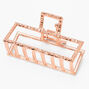 Rose Gold Textured Rectangle Hair Claw,