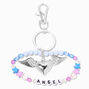 Silver Angel Wings Wrist Strap Keychain,