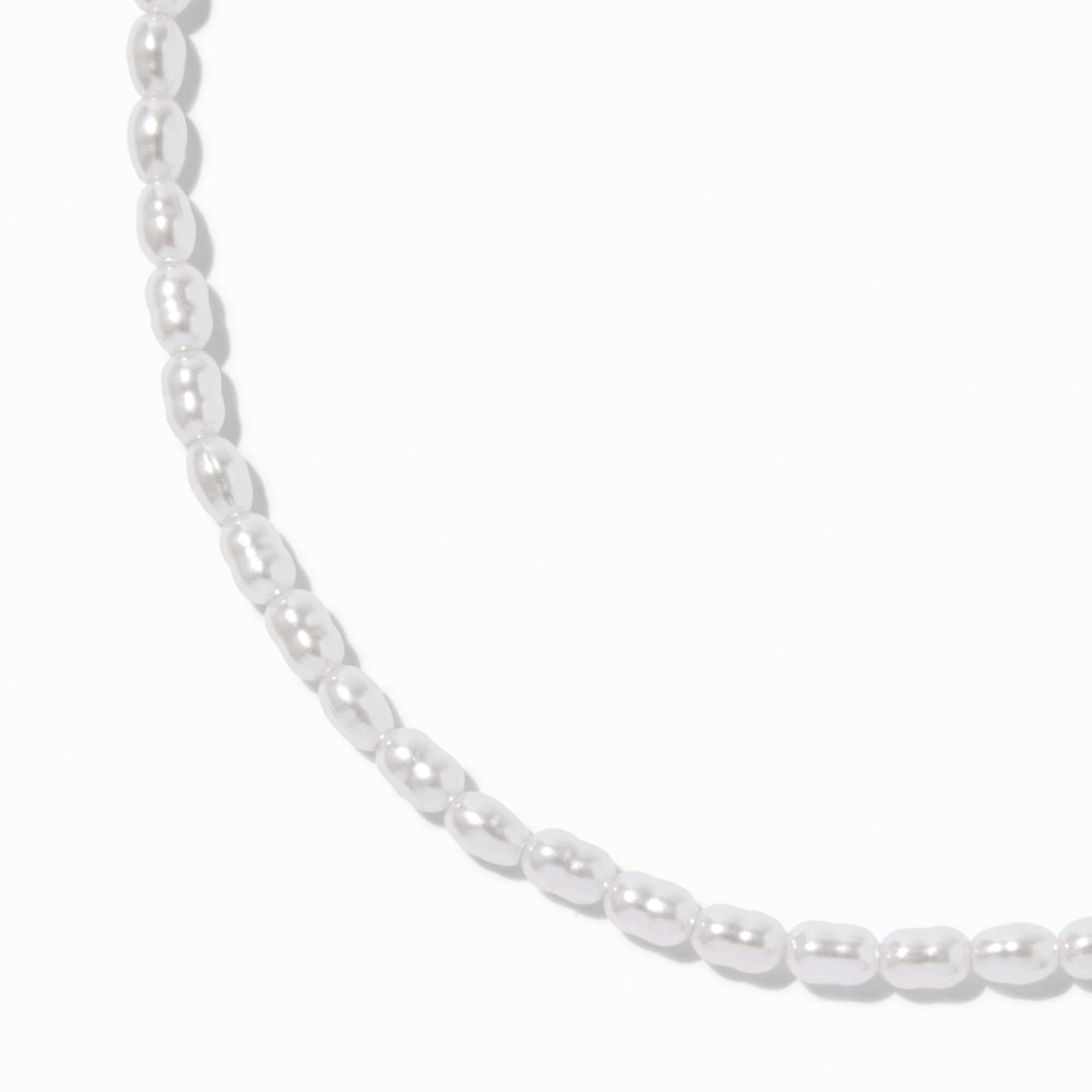 White Pearl Choker Necklace,