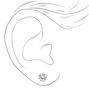 Silver Cubic Zirconia Round Stud Earrings - 8MM,