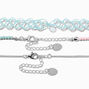 Silver Peace Sign Yin Yang Choker Necklaces - 3 Pack,