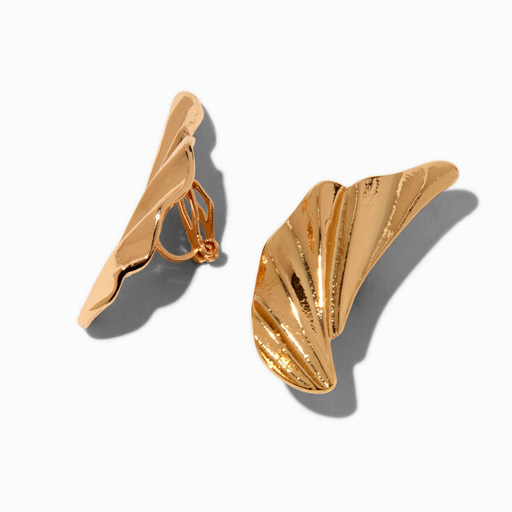 Gold-tone Wings Clip-On Earrings ,