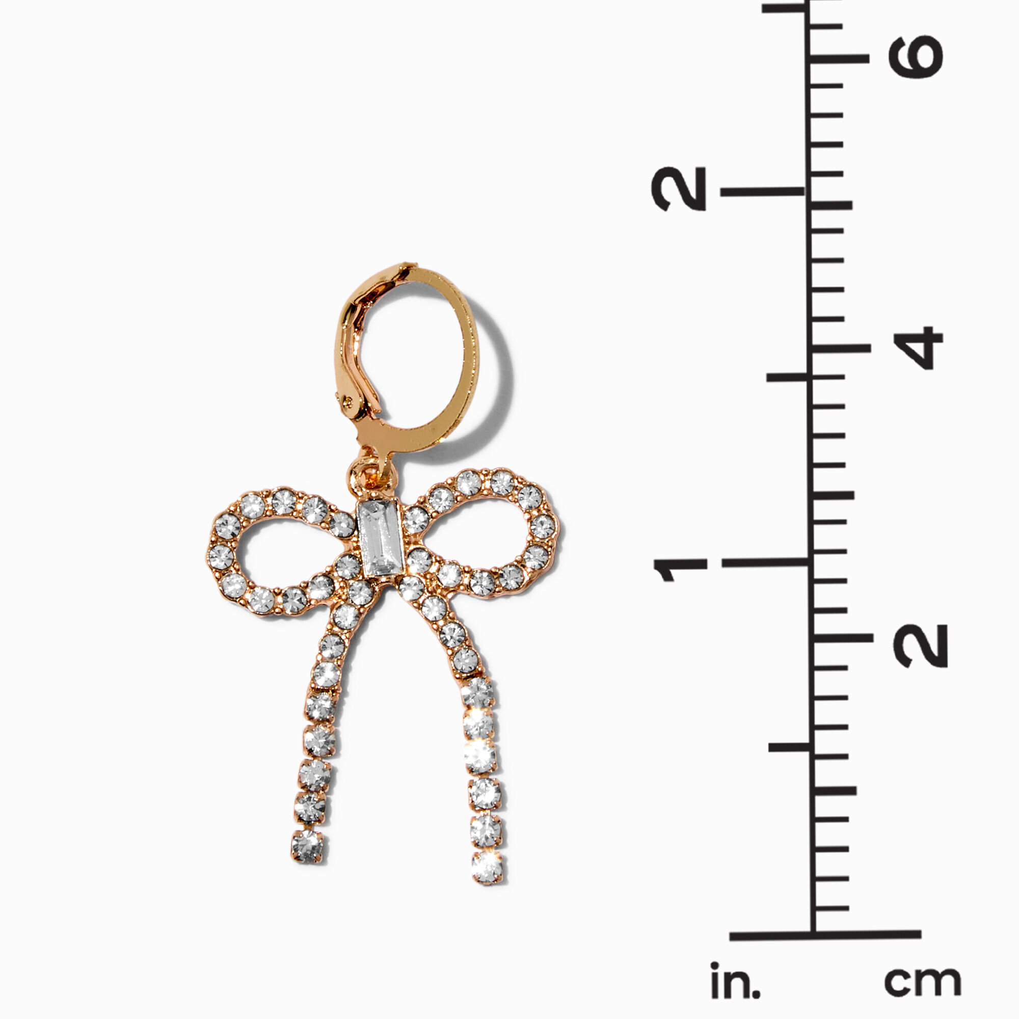 Crystal Bow 1.5" Drop Earrings,