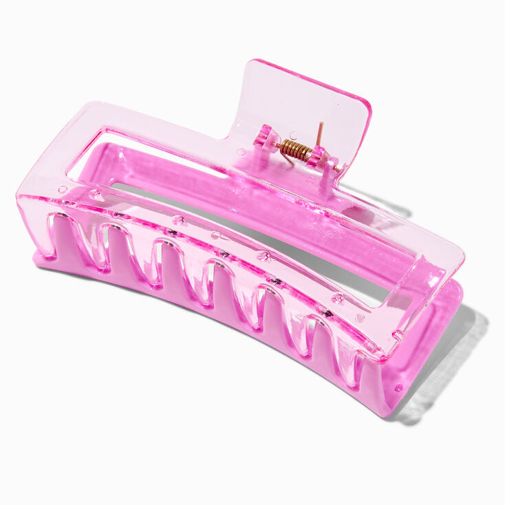 Large Two-Tone Pink Rectangular Hair Claw,
