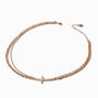 Gold-tone Twisted Cable Cross Necklace ,