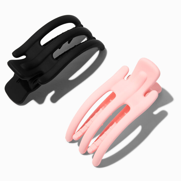 Pink &amp; Black Mini Yoga Hair Claws - 2 Pack,