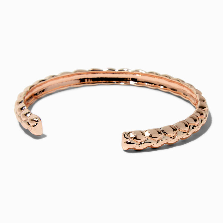 Bracelet manchette matelass&eacute; couleur dor&eacute; rose,
