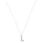 Silver Embellished Initial Pendant Necklace - L,