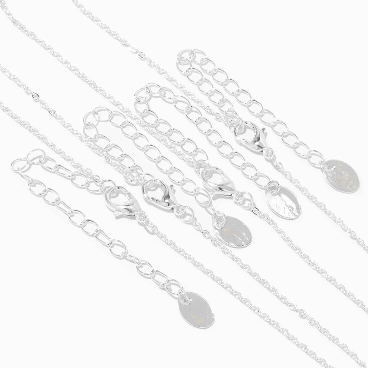 Silver-tone Best Friends Happy Daisy Pendant Necklaces - 4 Pack,
