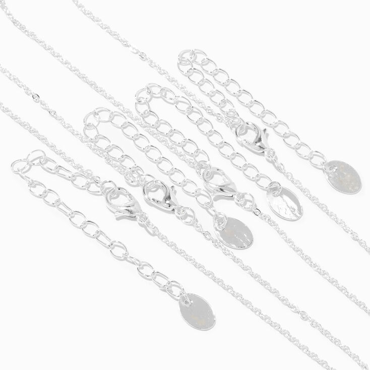 Silver Best Friends Happy Daisy Pendant Necklaces - 4 Pack,