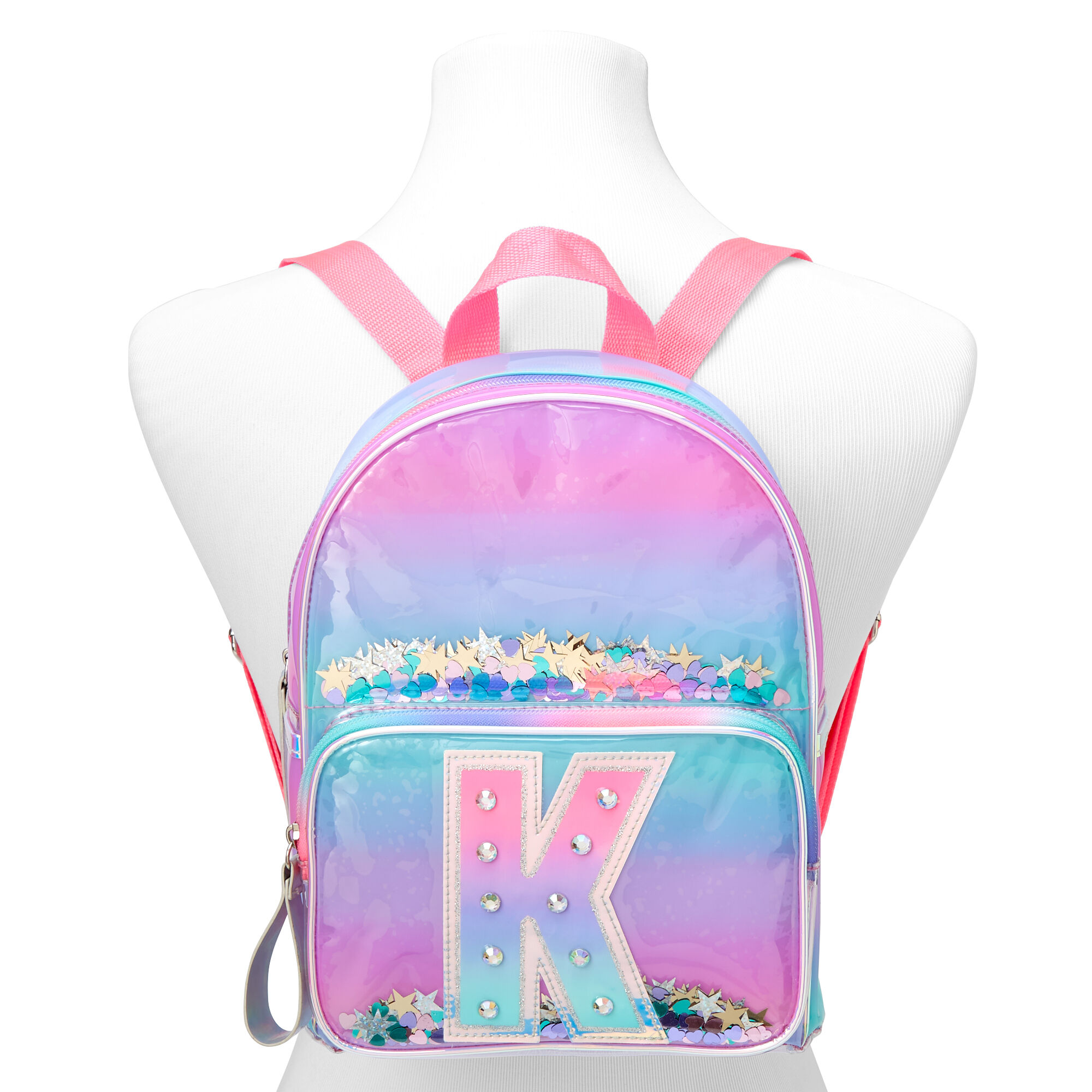 Justice backpacks best sale with letter k