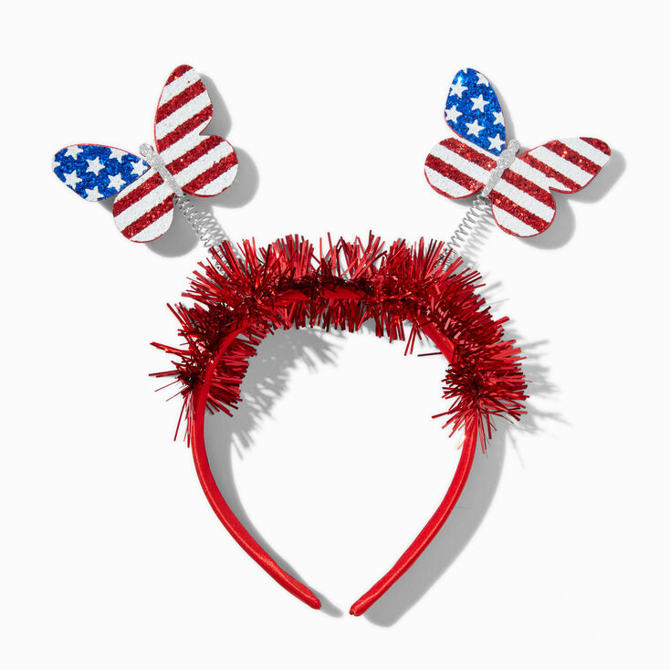 Stars &amp; Stripes Butterfly Deely Bopper Headband,