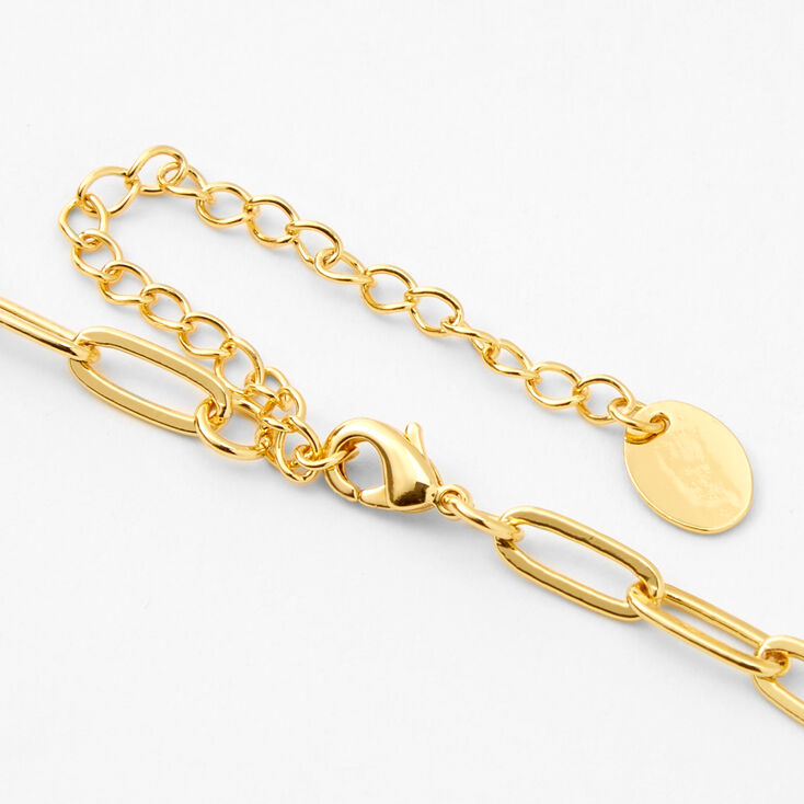 18ct Gold Plated Refined Chain Pendant Necklace | Claire's