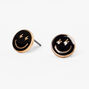 Clous d&#39;oreilles smiley noir,