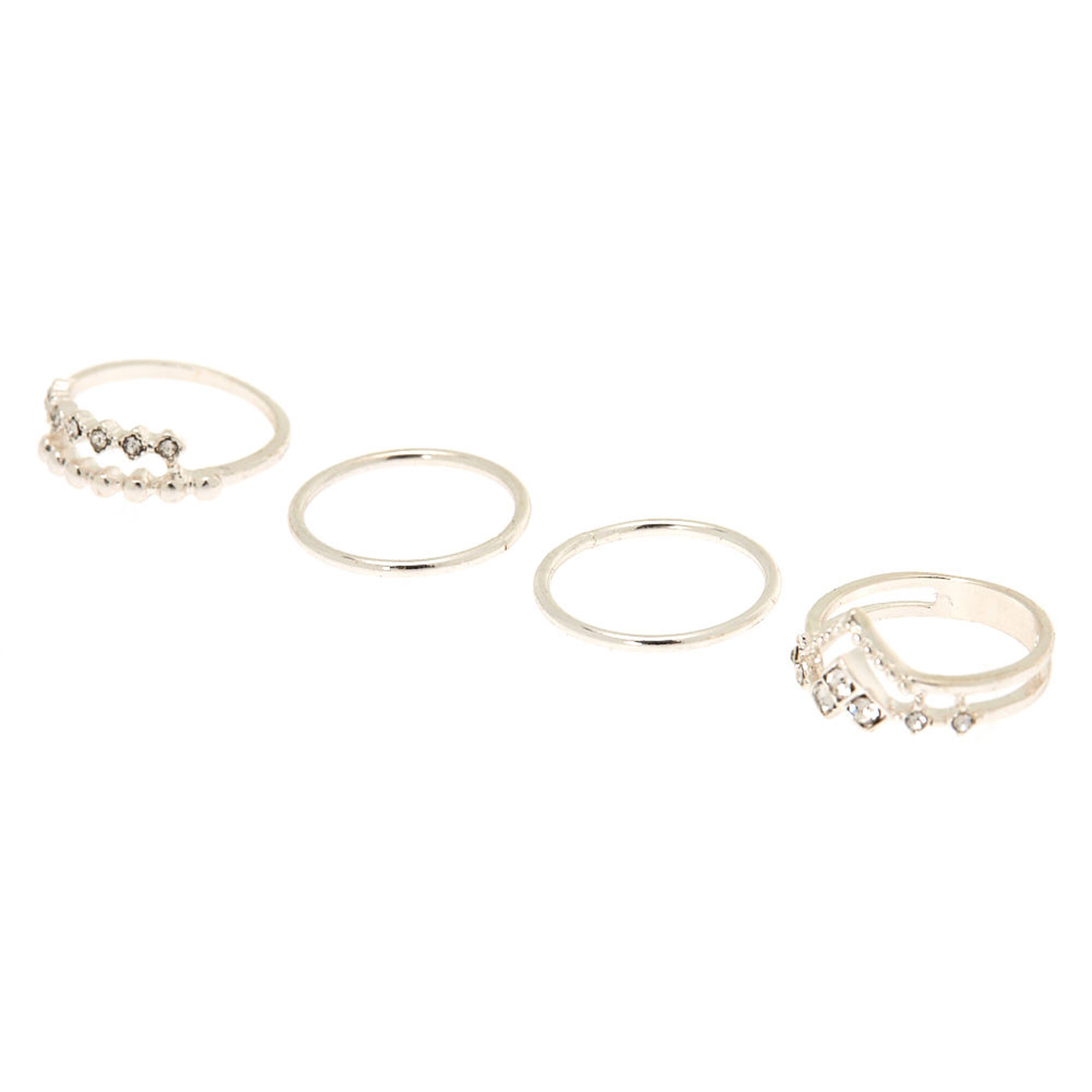 Lot De 4 Bagues De Phalange A Chevrons Couleur Argente Claire S Fr