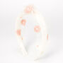 White &amp; Pink Floral Chiffon Knotted Headband,