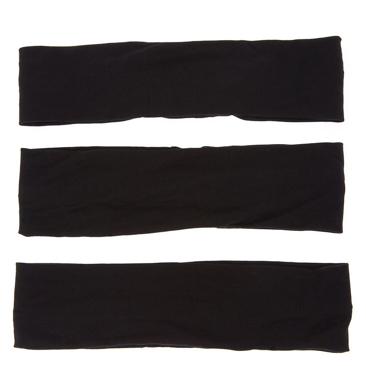 Solid Headwraps - Black, 3 Pack,