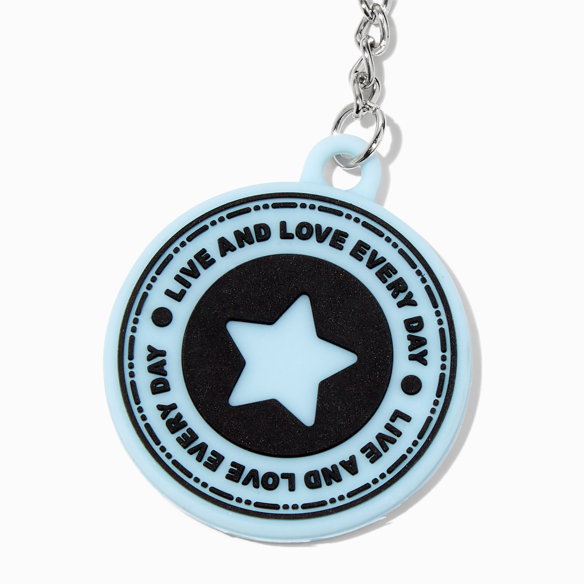 Blue Ribbon Wrist Strap Keychain,
