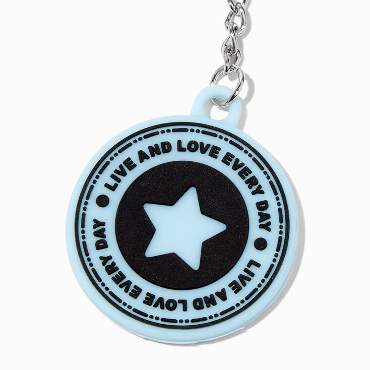 Blue Ribbon Wrist Strap Keychain,