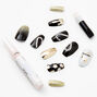 Birthday Girl Coffin Faux Nail Set - Black, 24 Pack,