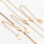 Gold-tone Rhinestone &amp; Pearl Layered Jewelry Set - 2 Pack,