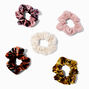 Floral Velvet Hair Scrunchies - 5 Pack,