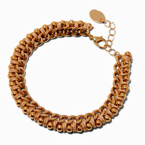 Gold-tone Chunky Woven Chain Bracelet,