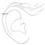 Silver-tone 12MM Half Embellished Cartilage Hoop Earring,